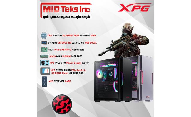 Gaming Desktop (MID-22), CPU INTEL I5-10400F, DDR4 /16GB ,SSD 512GB , RTX 2060 ,ASUS MB H510M,Power Supply 550W,XPG STARKER  CASE